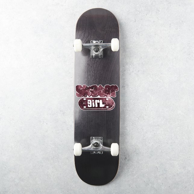 Skater Girl | Cute Burgundy Galaxy Agate Tween (Skateboard)