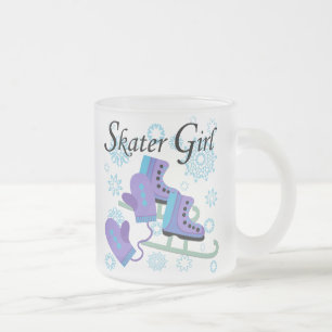 Skater Girl Frosted Glass Coffee Mug