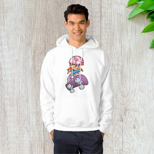Skater Girl Fun Pink Helmet Skateboard Hoodie