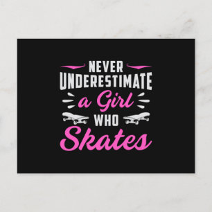 Skater Girl Girls Sk8 Skating Skateboard Gift Idea Postcard