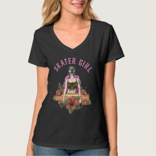 Skater Girl Longboard Skateboard Virtual Reality T T-Shirt