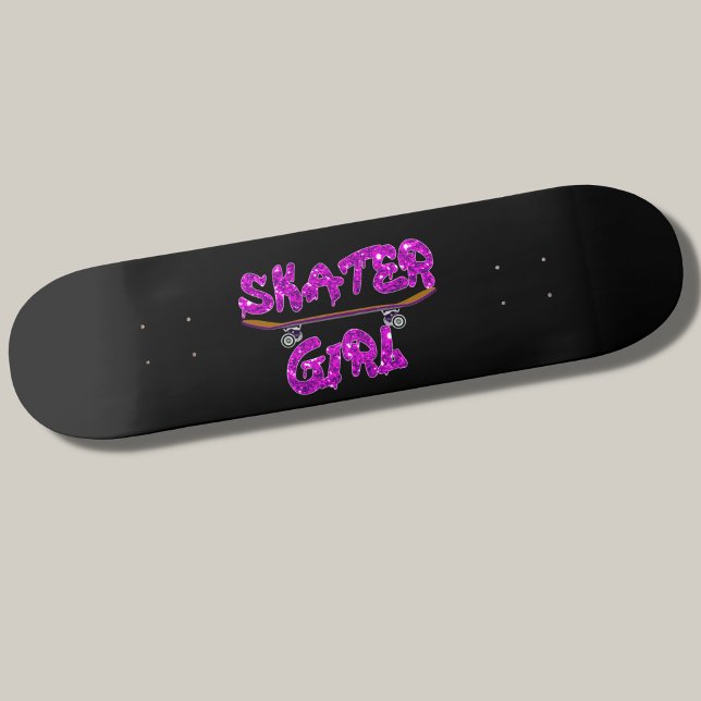 Skater Girl Purple Pink Skateboard                 (Creator Uploaded)