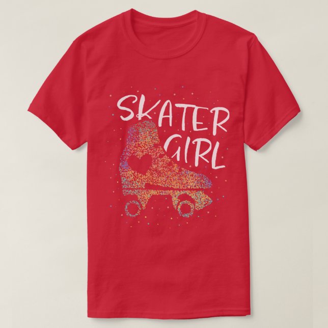 Skater Girl Roller Skates Roller Skating T-Shirt (Design Front)