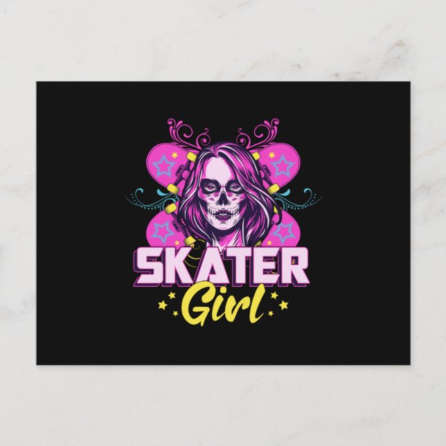 Skater Girl Sk8 Skateboard Girls Skating Gift Idea Postcard (Front)