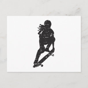 Skater Girl Skateboard Sk8 Skating Funny Gift Idea Postcard