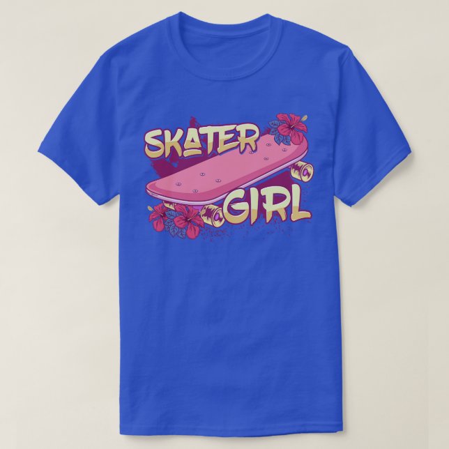 Skater Girl Skateboard T-Shirt (Design Front)