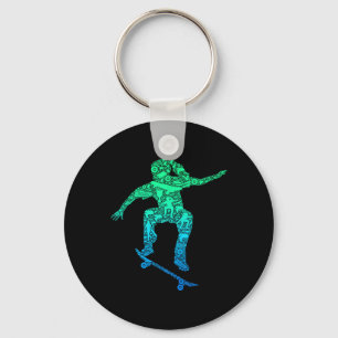 Skater Girl Skateboarder Girl Skateboarding 1 Key Ring