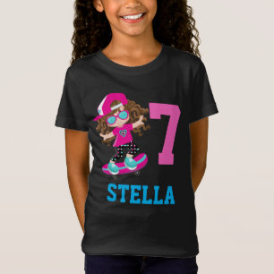 Skater Girl Skateboarding Birthday Party Custom T-Shirt