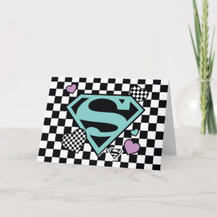 Skater Girl Supergirl Hearts S-Shield Card