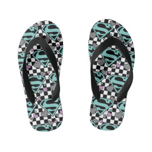 Skater Girl Supergirl Hearts S-Shield Kid's Flip Flops