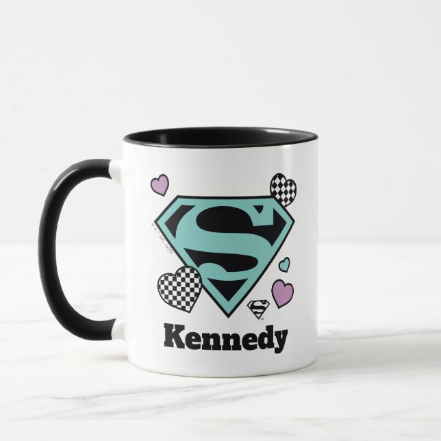 Skater Girl Supergirl Hearts S-Shield Mug (Left)