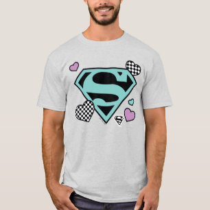 Skater Girl Supergirl Hearts S-Shield T-Shirt