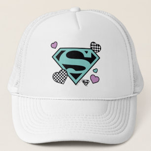 Skater Girl Supergirl Hearts S-Shield Trucker Hat