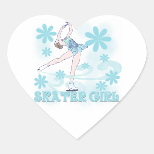 Skater Girl Tshirts and Gifts Heart Sticker
