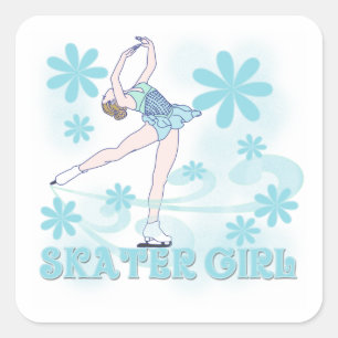 Skater Girl Tshirts and Gifts Square Sticker