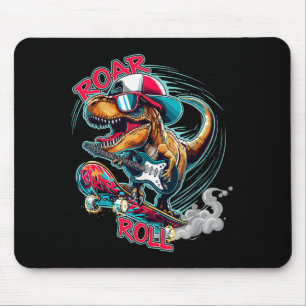 Skater Guitar T-rex Roar Roll Dinosaur For Boys Me Mouse Mat