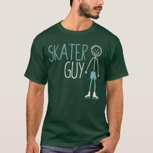 Skater Guy Funny Mens Skates Ice Skating Boy Figur T-Shirt