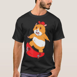 Skater Hamster Funny Skateboarder Skating Cool Gui T-Shirt