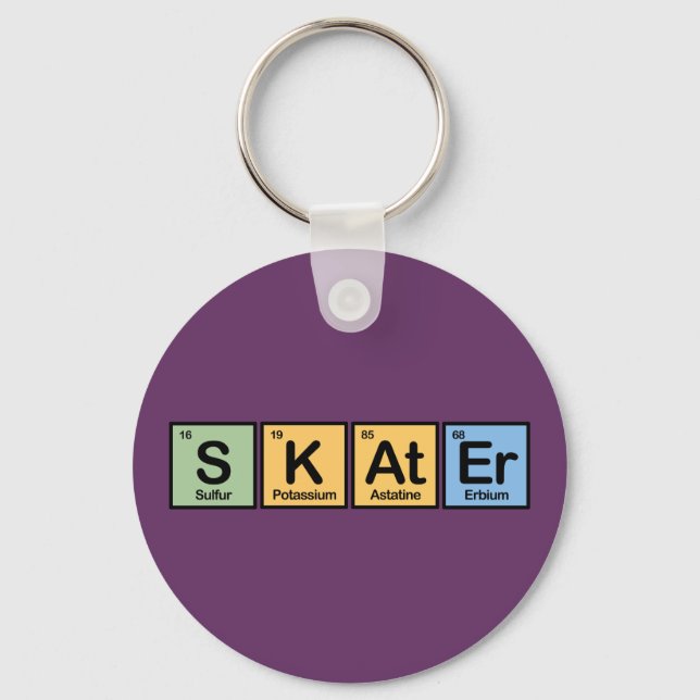 Skater made of Elements Key Ring (Front)