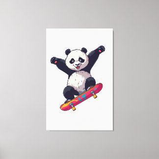 Skater Panda Canvas – Skateboarding Panda Wall Art