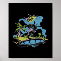 Skater Panther Under A Funky Sun - Retro Cartoon S