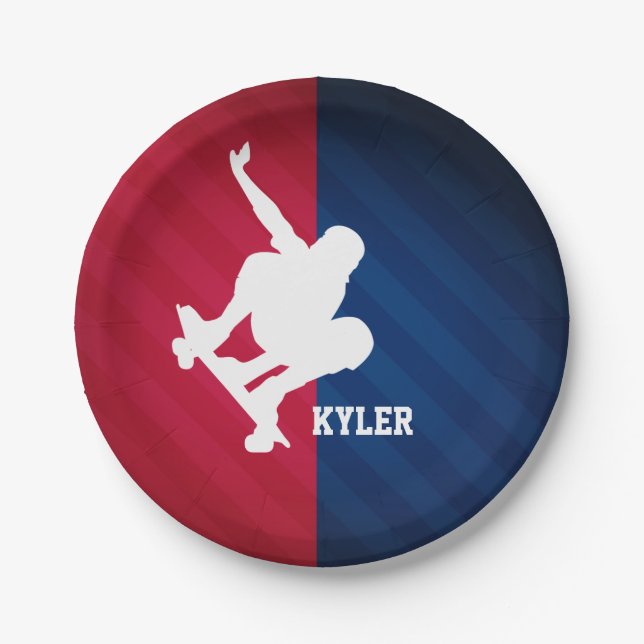Skater; Red, White, and Blue Paper Plate (Front)