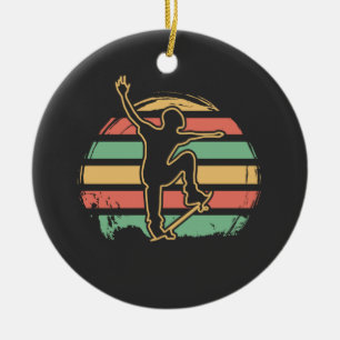 Skater Retro Ceramic Tree Decoration