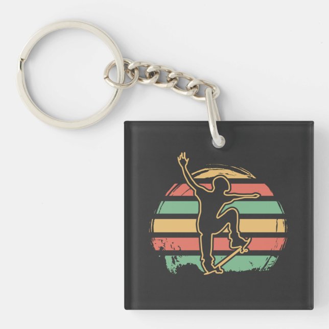 Skater Retro Key Ring (Front)
