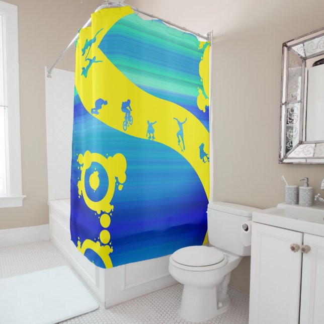Skater Shower Curtain (In Situ)