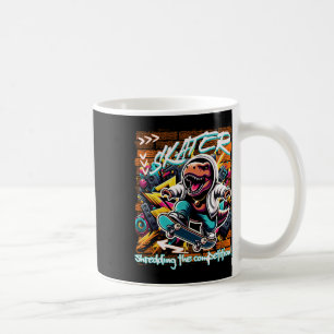 Skater Shredding The Competition! Kids Funny T-rex Coffee Mug