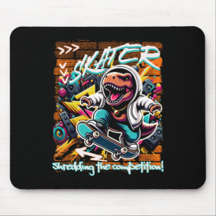 Skater Shredding The Competition! Kids Funny T-rex Mouse Mat
