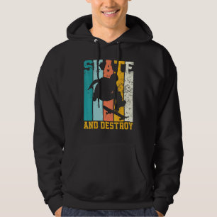 Skater Skate Destroy Skateboarding Old School Skat Hoodie