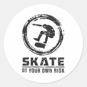 Skater Skate Skateboard Skateboarding Funny Gift Classic Round Sticker