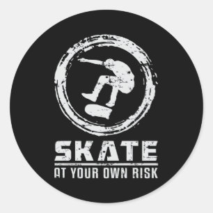 Skater Skate Skateboard Skateboarding Gift Idea Classic Round Sticker