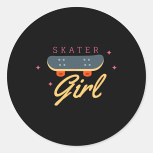 Skater Skateboard Skateboarding For Girl Gift Quot Classic Round Sticker