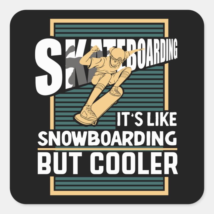 Skater Skateboarding Helmet Gear Skate Square Sticker Zazzle.co.uk