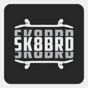 Skater Skating Sk8 Skateboarding Skate Gift Idea Square Sticker