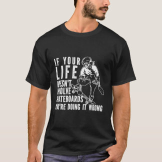 Skater Skull Skateboarder Skateboarding Skateboard T-Shirt