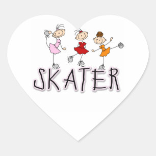 Skater T-shirts and Gifts Heart Sticker