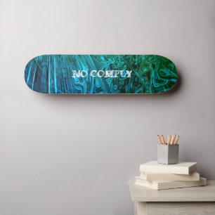 Skater Trick No Comply Blue Green Paua Fractal   Skateboard