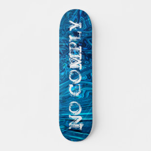 Skater Trick No Comply on Blue Abalone Fractal  Skateboard