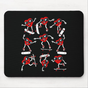 Skater Valentines Day Heart Riding Skateboards Boy Mouse Mat