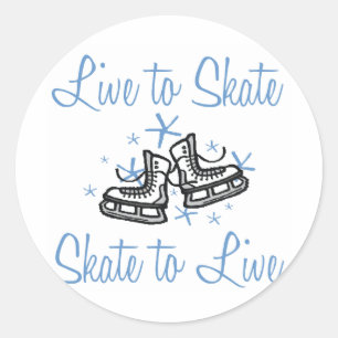 SkaterChick Live to Skate Classic Round Sticker