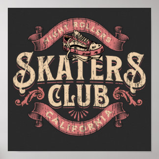 Skaters club distressed california emblem T-Shirt Poster
