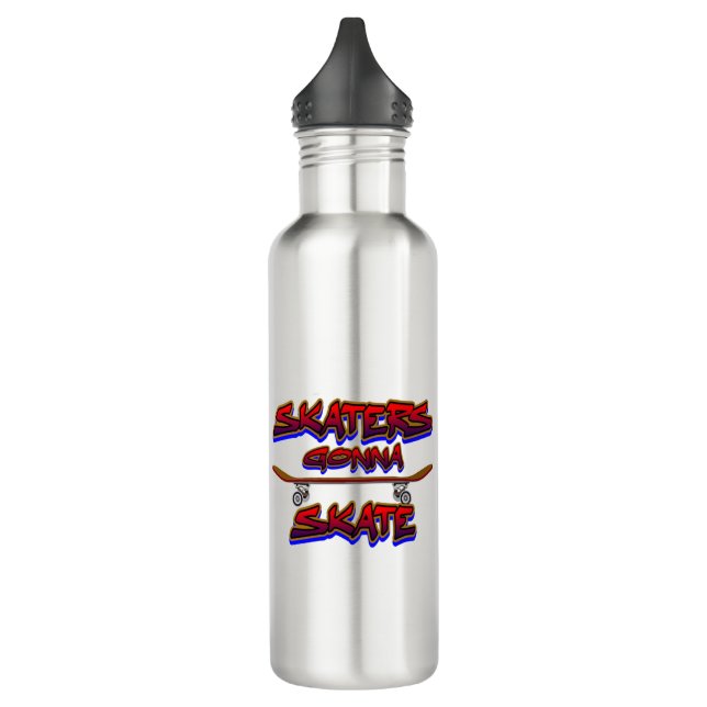 Skaters Gonna Skate - Red Blue Graffiti 710 Ml Water Bottle (Left)