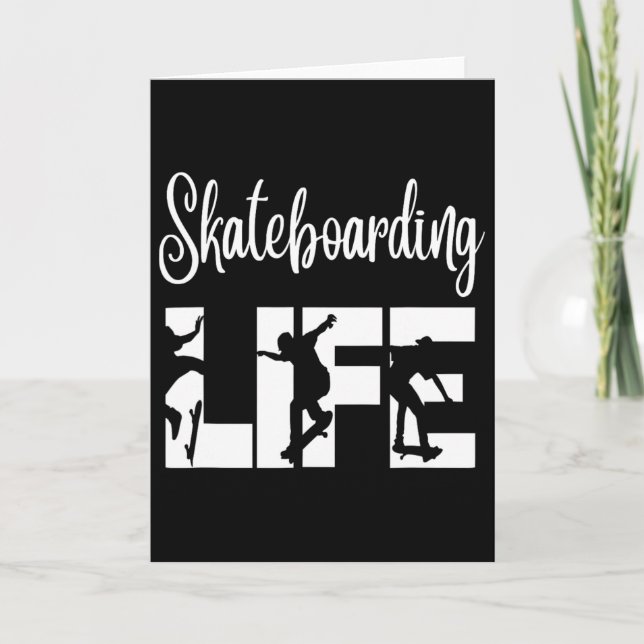 Skaters Having Fun Pro Skateboarding Life Gift For Card (Front)