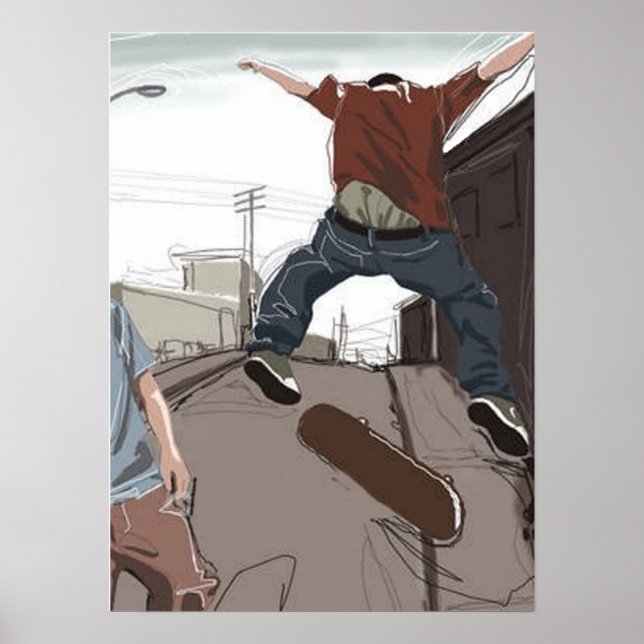 Skaters in the Street Poster (Front)
