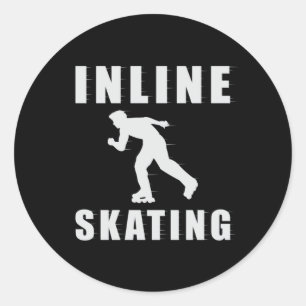 Skates Inline Skating Skater Inliner Funny Gift Classic Round Sticker