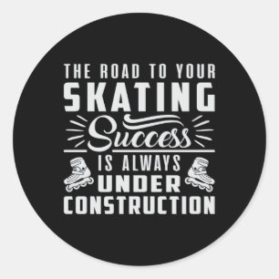 Skates Inline Skating Skating Inliner Funny Gift Classic Round Sticker