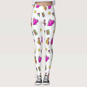 Skates pink and white leggings